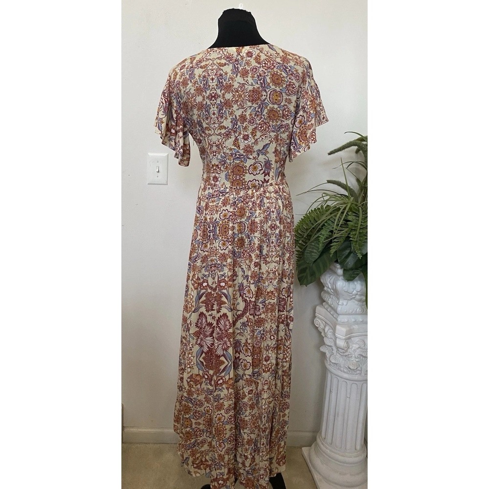Sundance Faye Floral Flutter Sleeves High Low Hem Maxi Dress Size 4 EUC! $158 - Picture 5 of 10